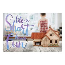 DIY 교육용 만들기 모형 미니시리즈 차고가 있는 주택 영공방 교육용만들기 미니모형 조립 장난감 우드, 단품