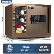 미니금고 돈통 소형 가정용 사무실 도난 방지 스마트 와이파이 금고 금괴, 30cm-커피골드 지문+비밀번호