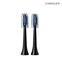 키슬러 전동 칫솔모 2개입 리필모 C100전용 호환칫솔모, C100 칫솔모 2개입 (블루&블랙)