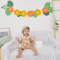 (12시주문시 당일출고)플라워 가랜드 펠트꽃 입체 3d 펠트 생일 파티 백일 공주 텐트 캠핑카 꾸미기 가랜드, 파랑계열가랜드