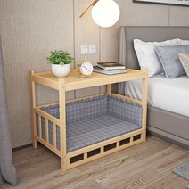 [당일발송]5H펫 DIY 원목 테이블 강아지침대 일반형 침대, 그레이 체크