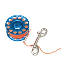 스킨스쿠버장비 손가락 스풀 스쿠버 다이빙 릴 생명선 satety 소시지 수중 smb 장비 알루미늄 합금 divesafe 더블 엔드 후크 334, 파란색
