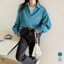 마롱패션 코듀로이 긴팔 롱 셔츠 여성 블라우스 여자 서츠