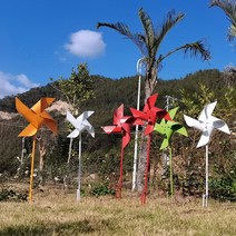왕 철제 바람개비 바람게비 정원 조경용 야외 옥상 대형, E