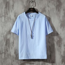 Makone 남자 생활한복 반팔 빅사이즈 자수 구름 여름 면 린넨 소재