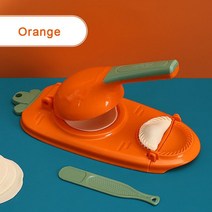 떡 포장 기계 랩 실링 포장기 만두 제조기 DIY 래퍼 프레서 수동 노동 절약 몰드 주방 가정용 프레싱 가제트 2 in 1, Orange