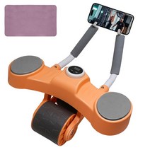 AB 슬라이드 Ab 롤러 휠 자동 리바운드 팔꿈치 지지대 플랫 트레이너 플레이트 운동 휠 무음 복부 홈 엑서 복근, 2.주황색