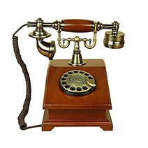 레트로 전화기 미국 빈티지 맥스텐 앤티크폰 유선 클래식 로터리 다이얼 홈폰 -611537