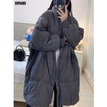 겨울 빅사이즈 도톰한 패딩 코트 여 루즈핏 롱 기모 가디건 상의 ins 冬季