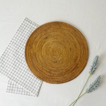 라탄 프리미엄 테이블 매트 원형, 30x30cm