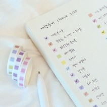 체크리스트 마스킹테이프 분홍 체크리스트 / MOMO_CK03