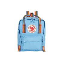 FJALL RAVEN 피엘라벤 Fjallraven 칸켄 미니 클래식 에브리데이 백팩 로열 블루 플라밍고 핑크, Air Blue-rainbow Pattern, Air Blue/Rainbow Pattern