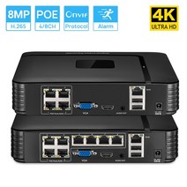 원격 액세스 얼굴 인식 POE 비디오 레코더 IP 보안 시스템 4k 8MP 울트라 HD NVR 4CH 8CH, 02 아무도_01 4CH_04 Au 플러그