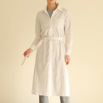 원타임 여성용 베이직 롱원피스형 셔츠 남방