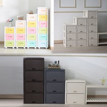디자인이 변하는 마법같은 라탄 코디 양면서랍장 2단3단4단5단 플라스틱서랍장 수납장 옷장 정리함 장난감정리함 기저귀정리함 주방 틈새서랍장, 62 코디 잠금 칼라투명 4단