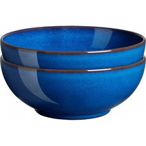Denby 1048827 임페리얼 블루 2피스 쿠페 시리얼 그릇 세트, 01.1 그릇, 단일옵션