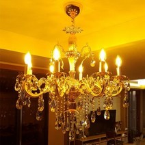 란슬롯 샹델리에 8등(LED 겸용), 사은품 전구(백열 촛대구 40W) X 8