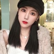 가발 모자 연예인 단발 머리 긴 짧은 S컬 펌 숏단발 컷 볼륨매직 드라이 컬러헤어피스, 상세이페이지 참고, 다크 브라운 + 케어 세트