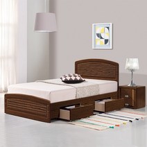 [굿모닝침대] 루바싱글침대 단면매트리스포함 슈퍼싱글침대 받침대별도 수도권무료빠른배송, 월낫(서랍형)