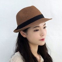 SH101-1 쁘띠 리본 중절모 남녀공용 커플페도라 여름모자 밀짚모자 비치모자 여자모자 여자페도라 밀짚페도라