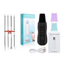 갈바닉 고주파 셀프 피부관리 마사지기 뷰티 디바이스 기기, 블랙 세트 및 4pcs