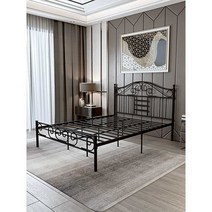 북유럽 공주풍 철제 침대 조립식 프레임 베드 깔판 퀸, B 타입 1500mmx2000mm(사진참조)