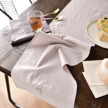 라벤더 자수 식탁 포인트 테이블러너 2color 3size, 01.연보라, 02.4인