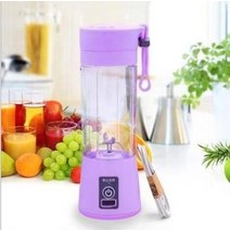 휴대용 전기 블랜더 믹서기 휴대용 미니 과일 주서 컵 400ml 150w squeezer electr mixer usb 충전 6 blades 야채 juicer blender, 자주색
