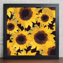 아트박스/꾸밈 cv195-수채화해바라기__인테리어액자, 블랙