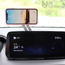 JS automotive 제네시스G80 시야방해없는 네비부착 접이식 알루미늄 자석 스마트폰 거치대 홀더 악세사리 자동차 용품, 실버
