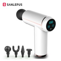 sanlepus 휴대용 마사지 건 lcd fascia gun electric muscle percussion massager for neck 바디 이완 통증 완화 요법, 협력사, 흰색 LCD 디스플레이, C형 충전