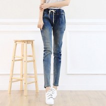 이노뱅크 n.2021 허리밴딩 나염워싱 데님팬츠 INO445B