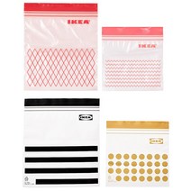 이케아 ISTAD 지퍼백 블랙 옐로우 0.4L 1L 총 120매, 블랙 엘로우 120매, 1세트