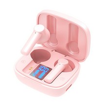 Elsecho 무선 블루투스 5.0 자동 페어링 이어폰 TWS K69, LB-8핑크
