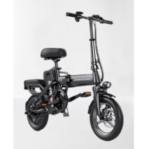 이너프바이크 최신형 48V 400W 접이식 배달용 출퇴근 전동 전기자전거, 고급형, 15AH, 블랙