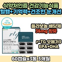 알티지 오메가3 글리세롤 플라보놀배당체 36mg 함유 RTG 알티지 EPA DHA 추천 혈관 피를맑게하는 혈행 혈관 건강 개선