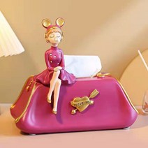 Lanmio 종이 상자 거실 창조적 인 티슈 박스 가벼운 고급 디자인 장식 커피 테이블 저장 가구 저장 상자 거실 커, 조직 상자 소녀 보라색