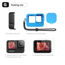액션캠대여 초미니무선카메라 바디캠 Vamson-GoPro 11 액세서리 세트 플립 배터리 사이드 커버 이동식 뚜껑 충전 포트 케이스 GoPro Hero 10 9 카메라 VP659, 07 G