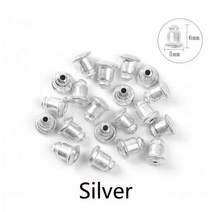 200 개 몫 총알 귀 플러그 골드 실버 도금 금속 귀걸이 다시 스 터 드 설정 기본 공급 5x6MM 126378, 은