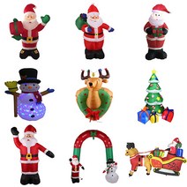Lucky dog 크리스마스 에어조형물 에어 산타트리 루돌프 산타클로스+선물증정, 2.1m 선물 꾸러미 크리스마스트리