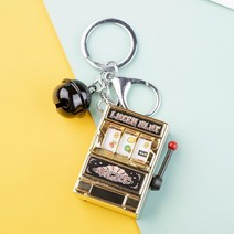 다꾸 문구덕후 미니 과일 기계 키 체인 에뮬레이트 게임 현금 골드 실버 콘솔 벨 자동차 선물 열쇠 고리, 06 Gold black