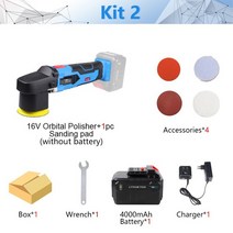 폴리싱 광택기 무선 듀얼 NEWONE12V 16V 20V 폴리셔 듀얼 액션 오비털 DA 자동차 폴리싱 도구 6 가변 속도, [02] kit2, [02] 미국
