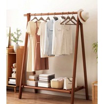 원목 행거 스탠드 옷가게 목재 옷걸이 드레스룸 앤틱, ( 너도밤나무)월넛색상 80CM (단층)