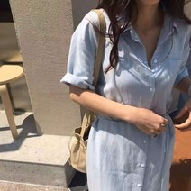 덕&몰 [패션마켓 셔츠원피스 롱원피스 스트랩원피스 트임원피] 패션 원피스