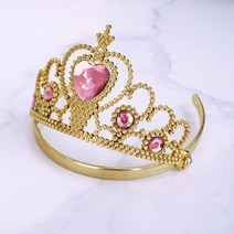 하트 보석 머리띠 브라이덜샤워 생일 홈 파티 소품, 2. 하트보석 머리띠 (골드) -핑크