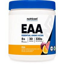 뉴크리코스트 Nutricost EAA 파우더 30회 분량 - 패션 프루트 오렌지 및 구아바(POG) 필수 아미노산 GMO 프리 글루텐 채식주의자 친화적
