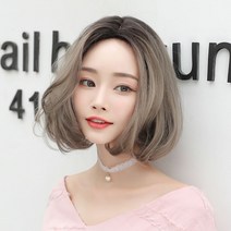 가발녀 보보 단발머리 중 앞머리 없는 가발, 초콜릿 33Cm