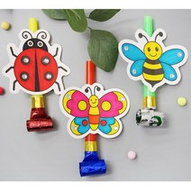 소리나는 봄곤충 피리만들기 5인 코끼리나팔 놀이학습 학습교구 DIY 수업활동 유치원 창체