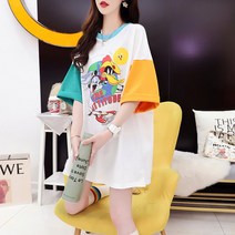 Ssysomey 순면 프린트 루즈핏 티셔츠