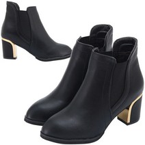 여성 여자 발볼넓은 앵클 첼시 숏 581 굽 통넓은 미디 키작녀 엄마 타비 하비 블랙 골드 부츠